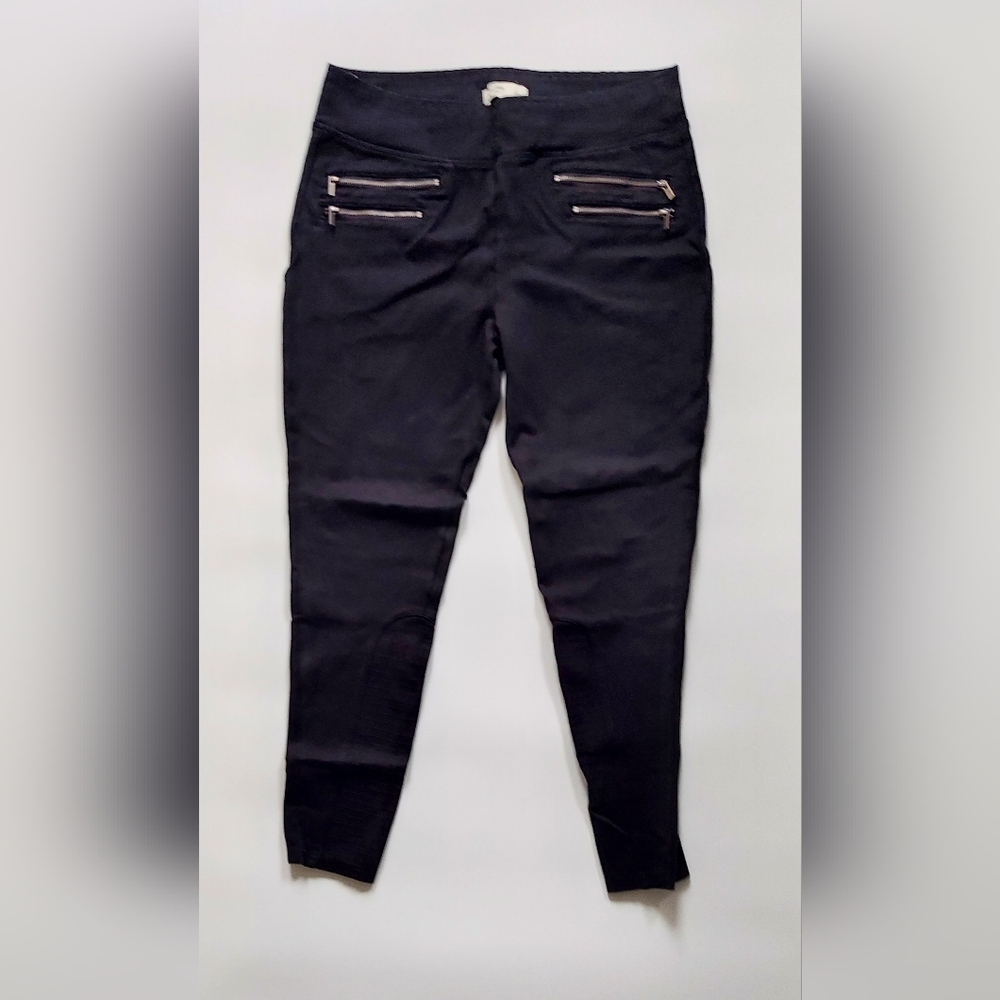 Abercrombie & Fitch High Rise Ankle Pants Size Large Black Zipper Pockets
